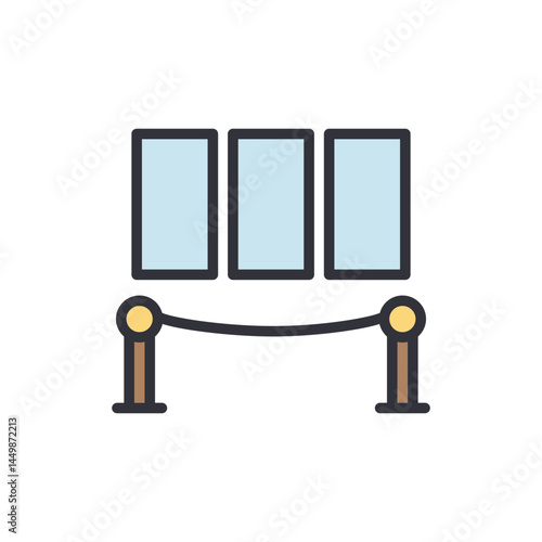 Gallery colored icons, minimalist vector illustration ,simple transparent graphic element .Isolated on white background