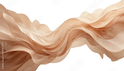 Abstract Flowing Fabric - Beige and Brown Waves