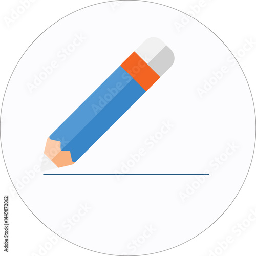 Colored Pencil Illustration Icon, can be used for icons, symbols and images