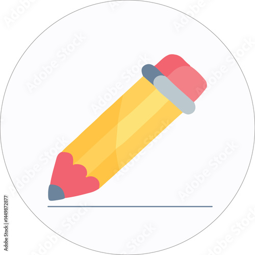 Colored Pencil Illustration Icon, can be used for icons, symbols and images