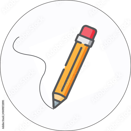 Colored Pencil Illustration Icon, can be used for icons, symbols and images
