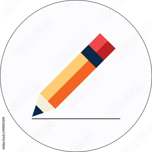Colored Pencil Illustration Icon, can be used for icons, symbols and images