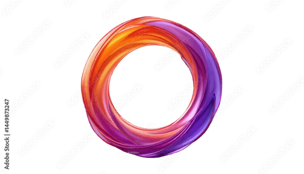 Colorful Abstract Swirl: Fluid Ring Design Colorful Abstract Swirl: Fluid Ring Design