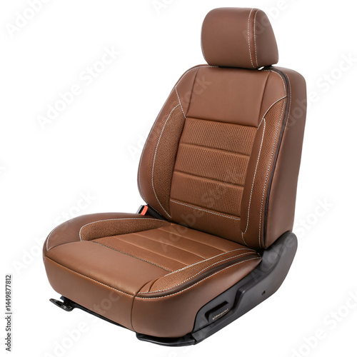 Brown car seat isolated on transparent background
