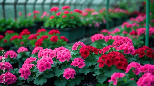Wallpaper Mural Pink geranium flowers in greenhouse Torontodigital.ca
