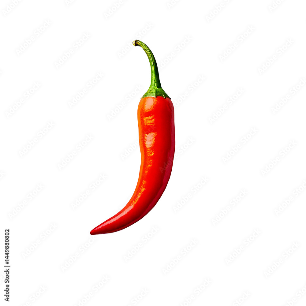 A single red chili pepper on a white background – a minimalist composition highlighting the shape, texture, and rich color of the spicy vegetable, symbolizing flavor and intensity. A single red chili pepper on a white background – a minimalist composition highlighting the shape, texture, and rich color of the spicy vegetable, symbolizing flavor and intensity.