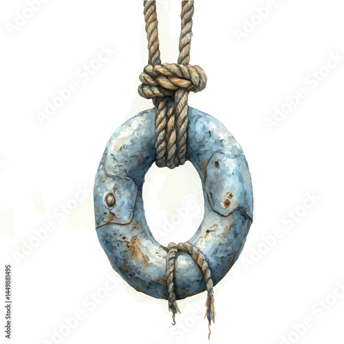 watercolor of Mariners Knot Chart, vector, isolated on a white background.