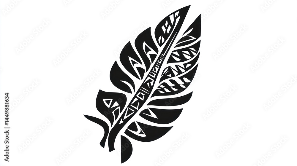 Obraz premium Ornate Feather Design, Tribal Style, Graphic, Decorative Art, Background for Web or Print