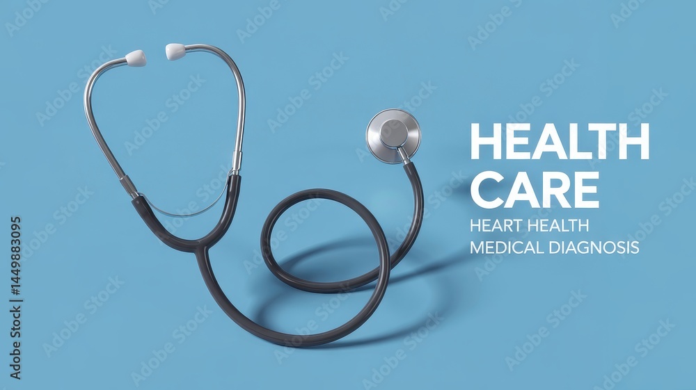 custom made wallpaper toronto digitalMedical stethoscope illustration against a light blue background.