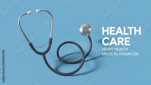 Wallpaper Mural Medical stethoscope illustration against a light blue background. Torontodigital.ca