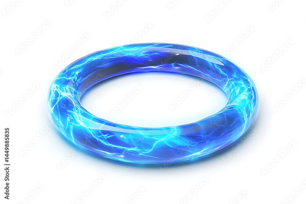 3D Style Floating Plasma Ring with Electric Blue Light 3D Style Floating Plasma Ring with Electric Blue Light