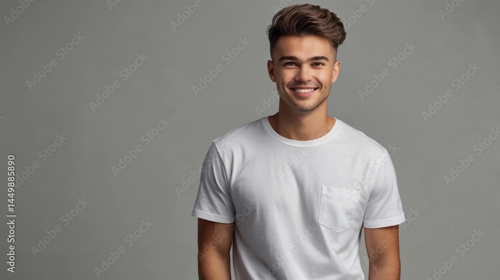 Portrait of a Handsome Young Man Smiling in Casual Pose Portrait of a Handsome Young Man Smiling in Casual Pose