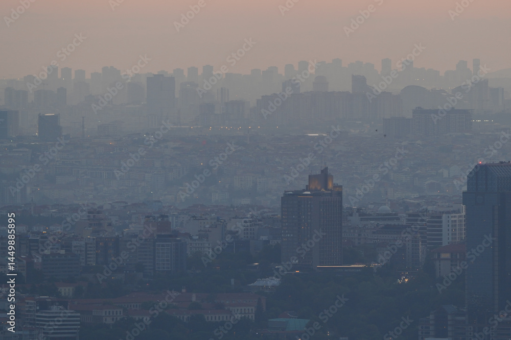 Naklejka premium View of Istanbul City during Sunset