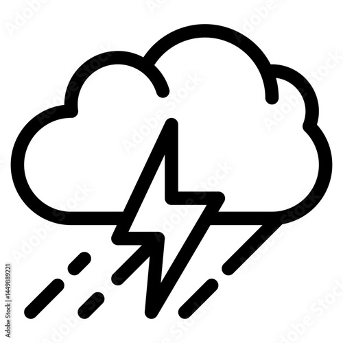 Vector Icon rain, Cloud, danger, lightning, nature