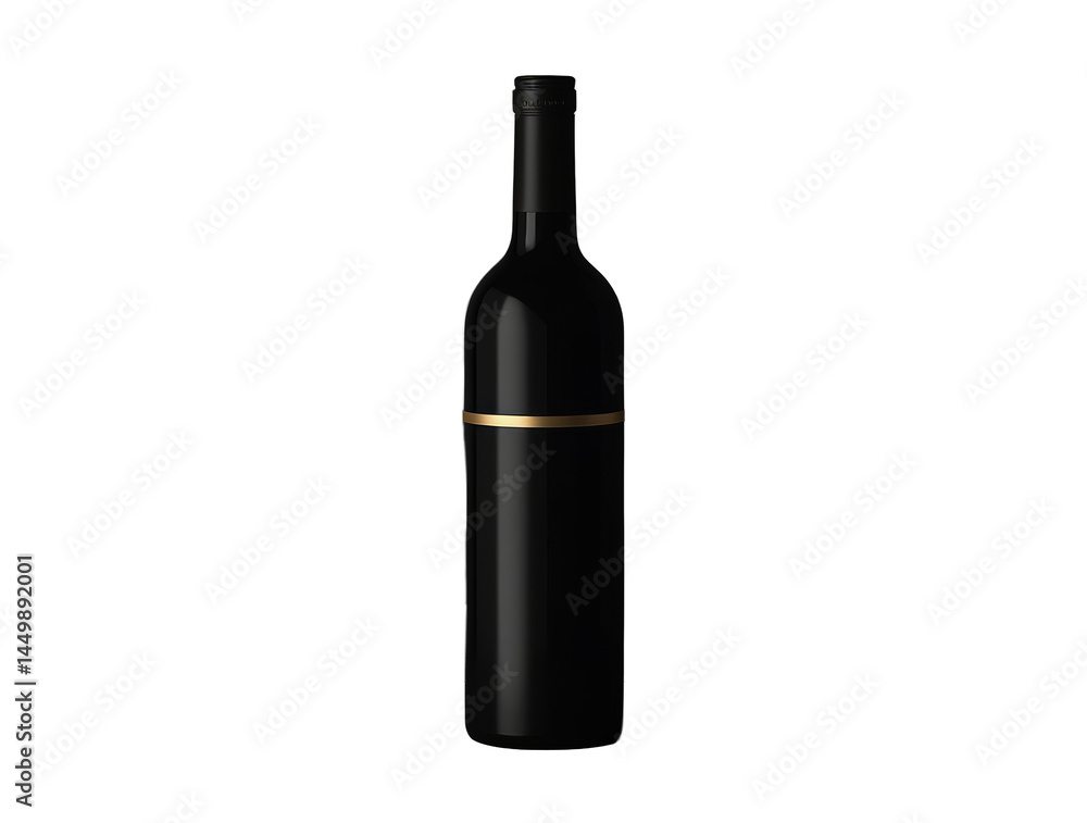 Minimalist Wine Bottle with a Single Gold Stripe as Its Label Design Minimalist Wine Bottle with a Single Gold Stripe as Its Label Design