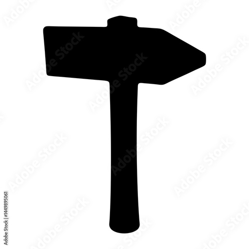 Silhouette of a sledgehammer, a heavy tool used for demolition and construction