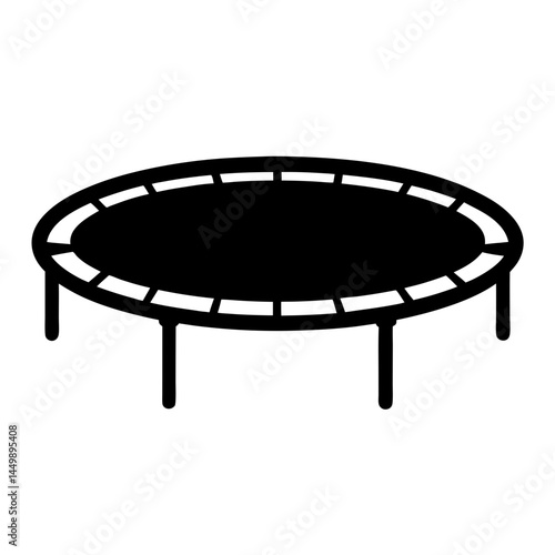 A Black and White Trampoline Illustration Suitable for Recreational Purposes
