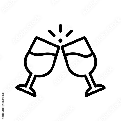 clinking glasses on transparent background for web and graphic design