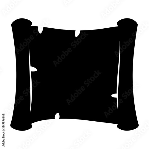 Dramatic Silhouette of an Ancient Scroll with Blank Space for Content
