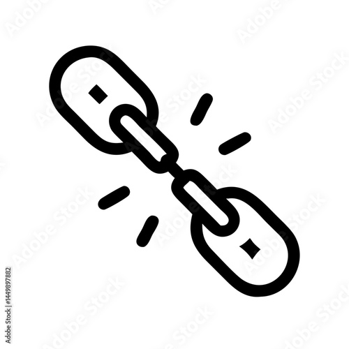 breaking chain on transparent background for web and graphic design