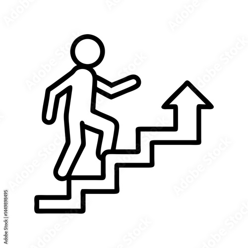 climbing stairs career ladder on transparent background for web and graphic design