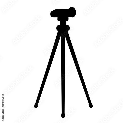 Silhouette of a black tripod used for photography and videography support