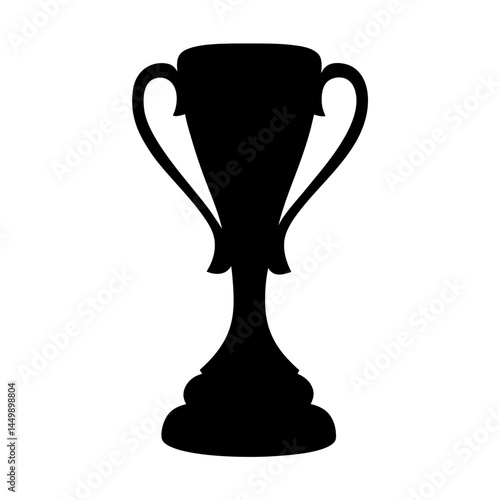 Black silhouette of an elegant trophy cup symbolizing victory and achievement