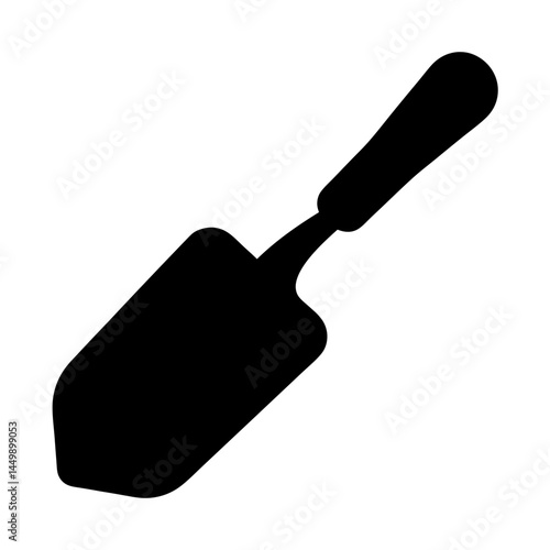 Silhouette of a classic trowel garden tool for planting and digging