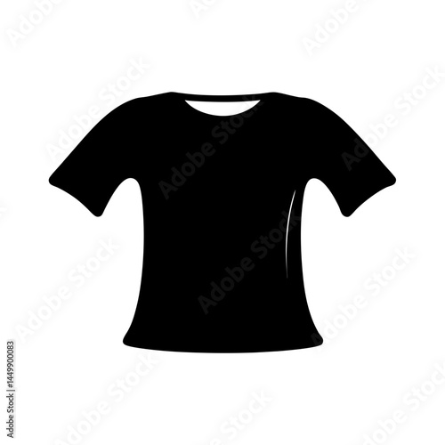 Simple black Tshirt image highlighting the basic design of the shirt