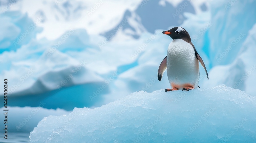 Fototapeta premium penguin on iceberg in antarctica