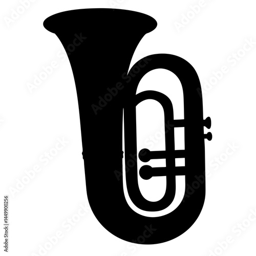 Silhouette of a tuba brass instrument, a great addition to an orchestra