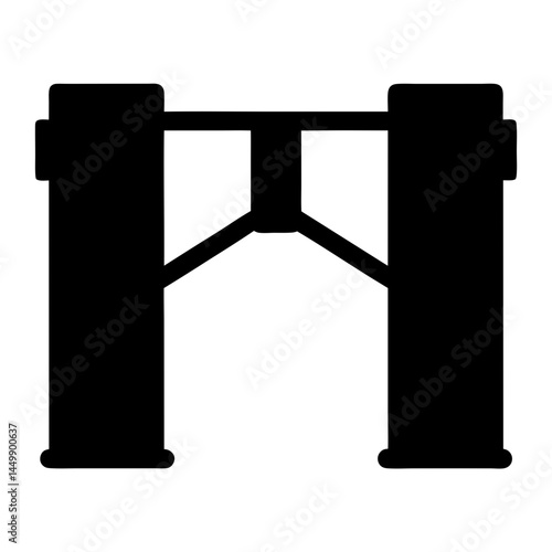 Silhouette of a turnstile or gateway for access control, security system