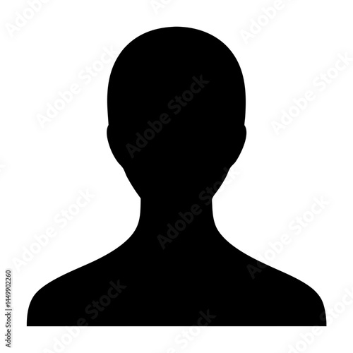 Abstract Black Silhouette Depicting a Person, Unknown Identity, Avatar Representation