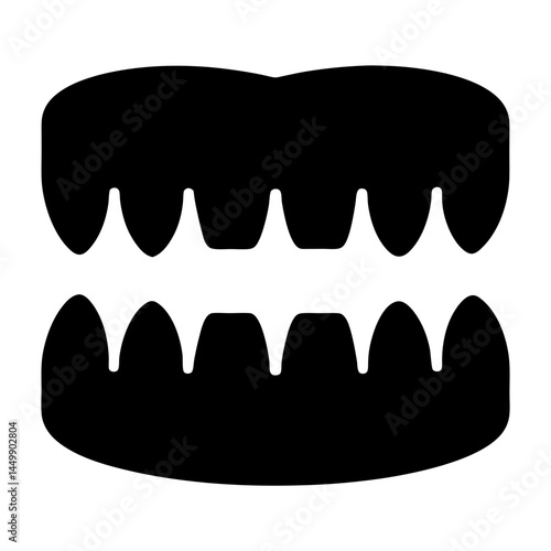 Simplified Black and White Human Teeth Graphic Representation for Dental Health
