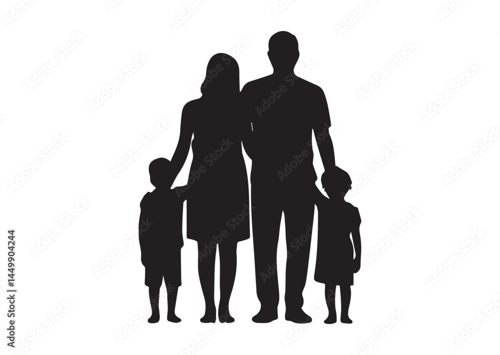 Silhouette of Family Vector Silhouette of Family Vector