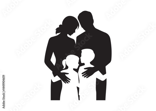 Silhouette of Family Vector