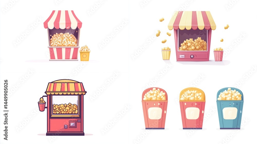 Popcorn vending machines in various styles Popcorn vending machines in various styles