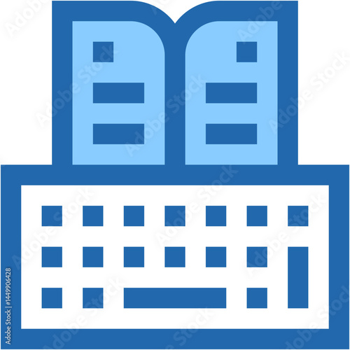 Vector Icon elearning, keyboard, online education, open book, knowledge