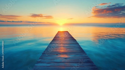 Fototapeta Naklejka Na Ścianę i Meble -  Footbridge sea beach stock photo
