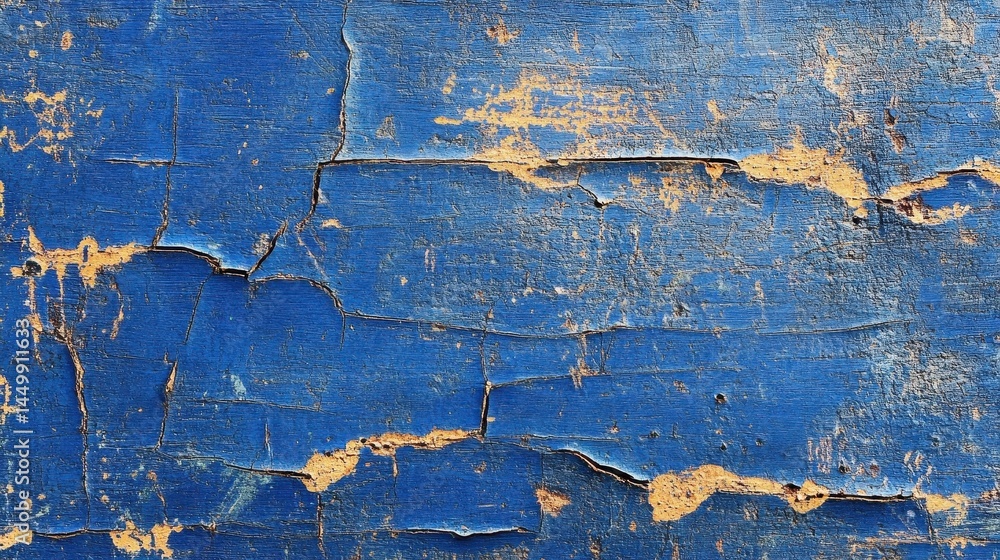 Fototapeta premium cracked blue paint texture