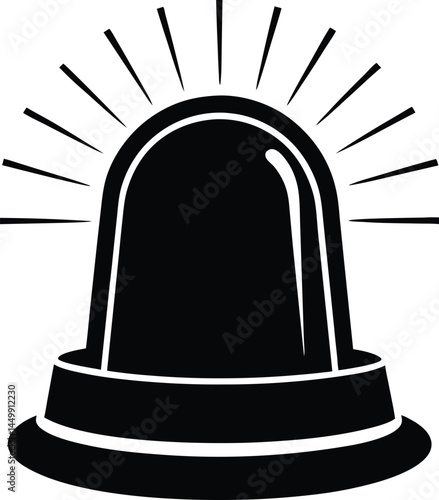 alarm siren light on white background