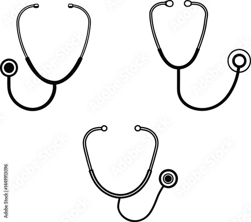 Stethoscope healing frame silhouette illustration