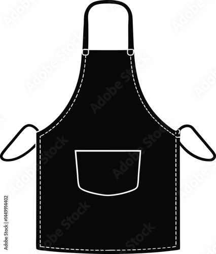 apron with front pocket on white background  