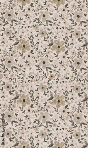 Seamless floral pattern with texture background