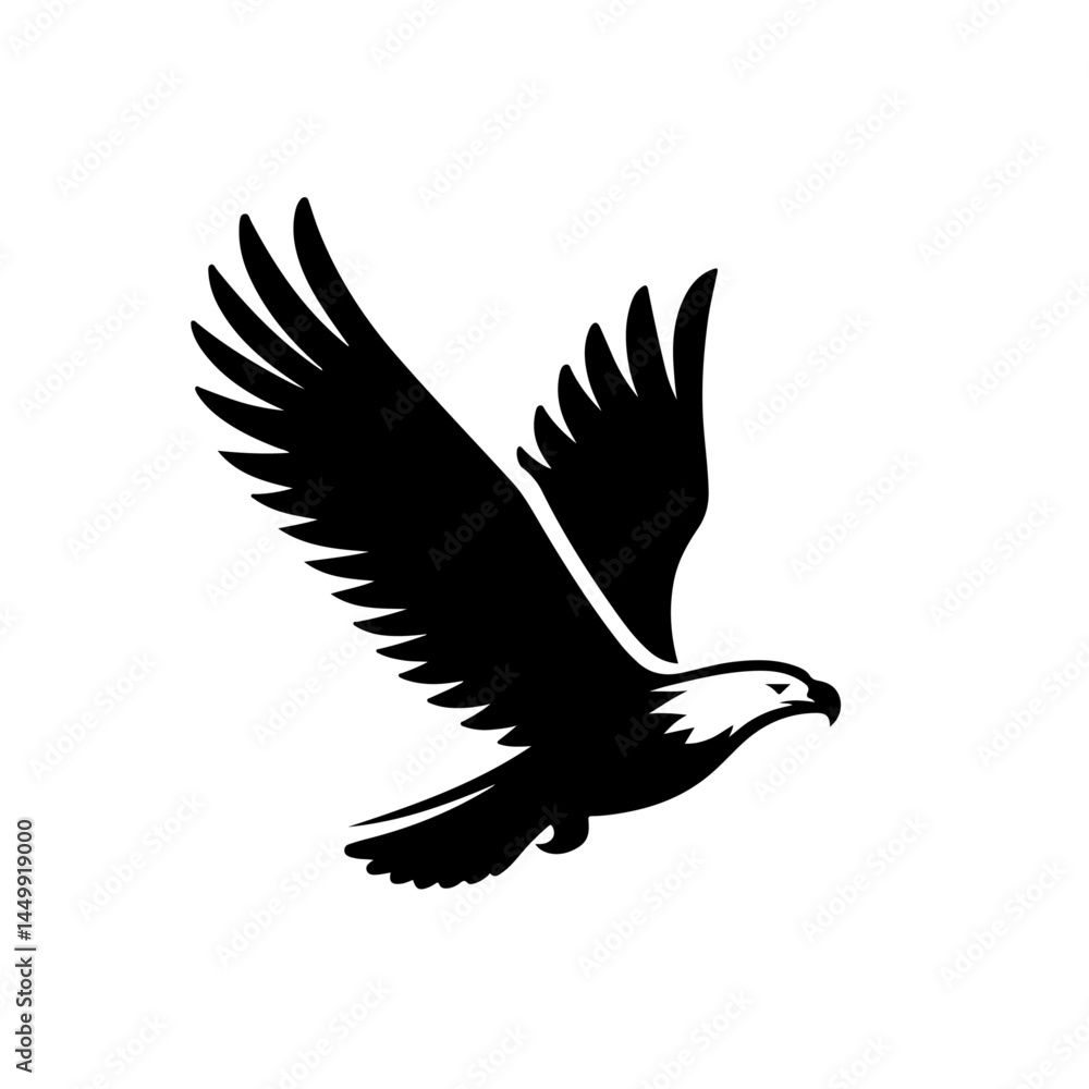 Obraz premium Eagle Silhouette with Spread Wings