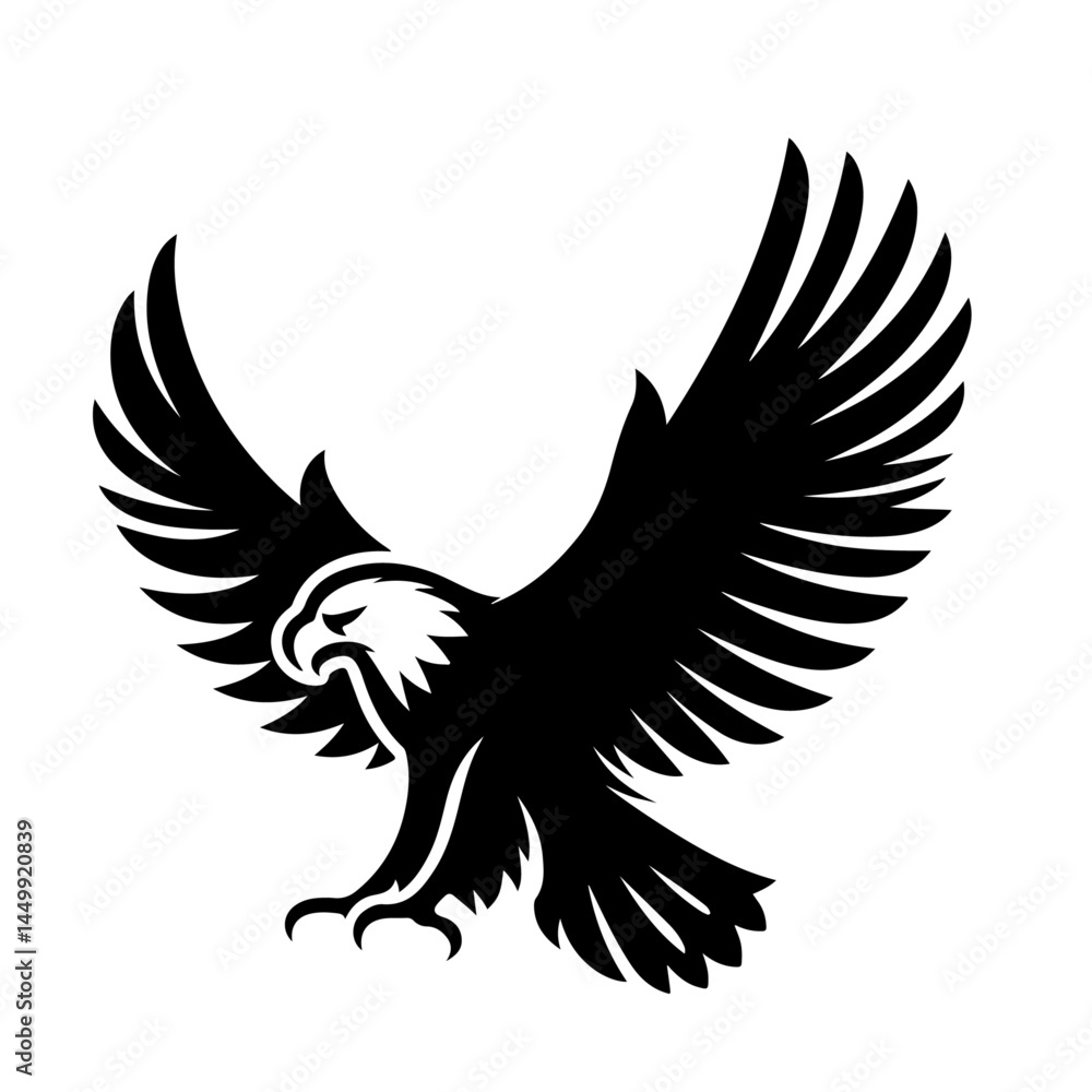 Obraz premium Eagle Silhouette with Spread Wings