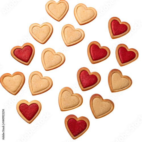 Delicious HeartShaped Cookies Perfect for Valentines Day on Transparent background