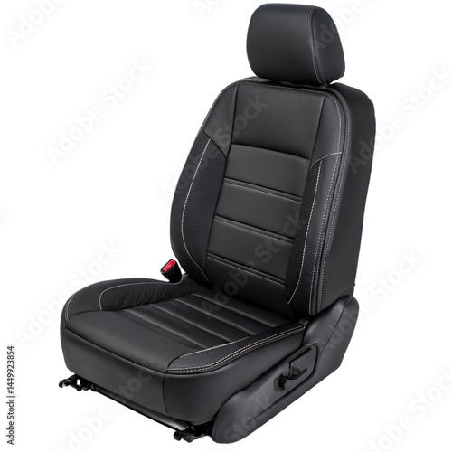 Black car seat isolated on transparent background