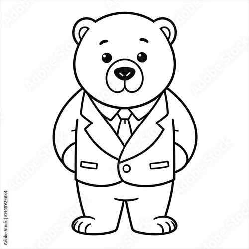 Business bear presents himself formally