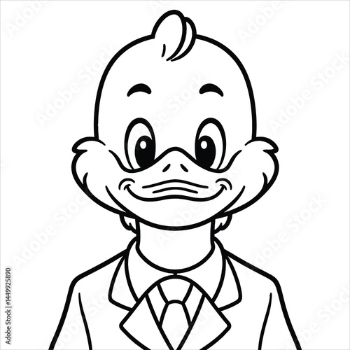 Dapper duckling in suit ensemble